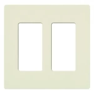 Lutron Satin Colors 2 Gang Decorator Wallplate, Biscuit