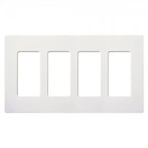 Lutron Satin Colors 4 Gang Decorator Wallplate, Snow